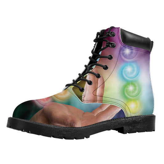Seven Chakras Energy Print Work Boots