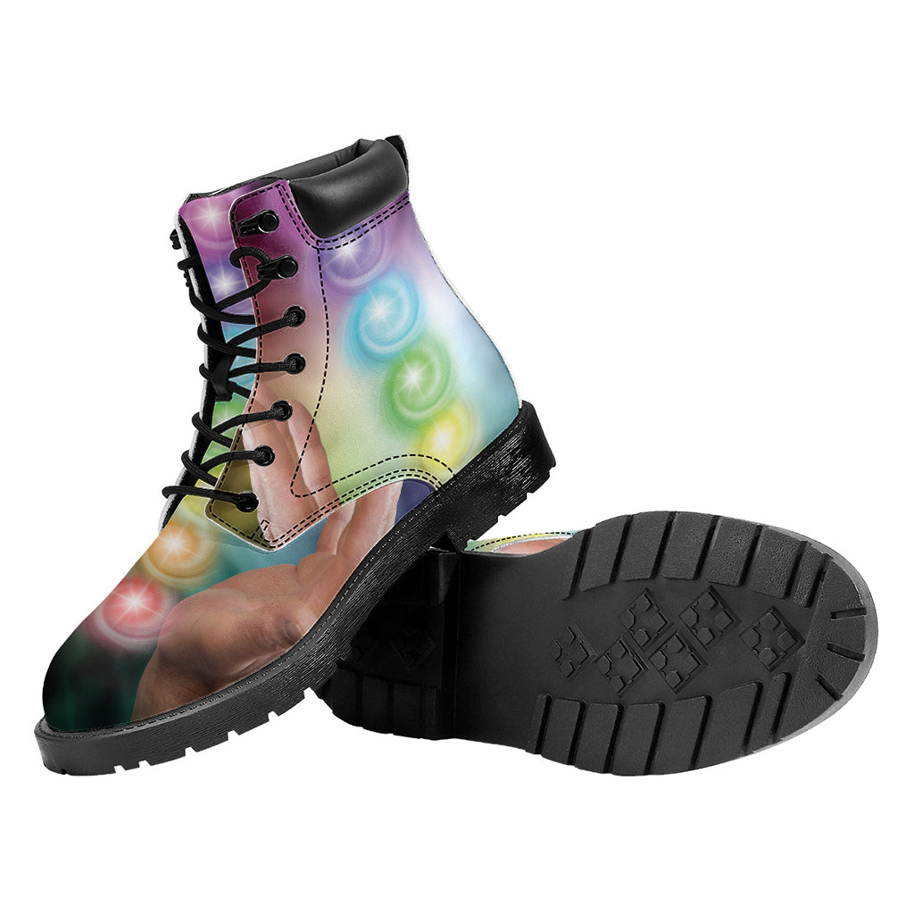 Seven Chakras Energy Print Work Boots