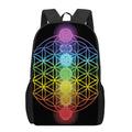 Seven Chakras Flower Of Life Print 17 Inch Backpack