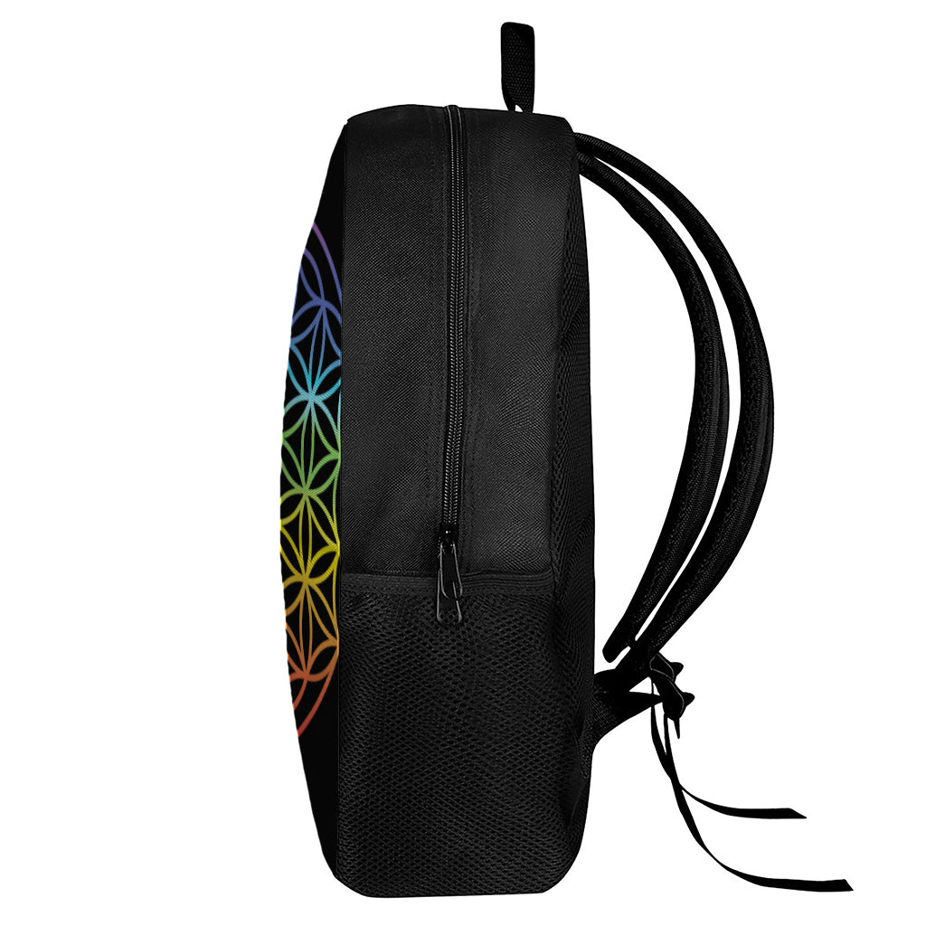 Seven Chakras Flower Of Life Print 17 Inch Backpack