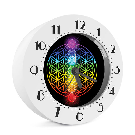 Seven Chakras Flower Of Life Print Alarm Clock