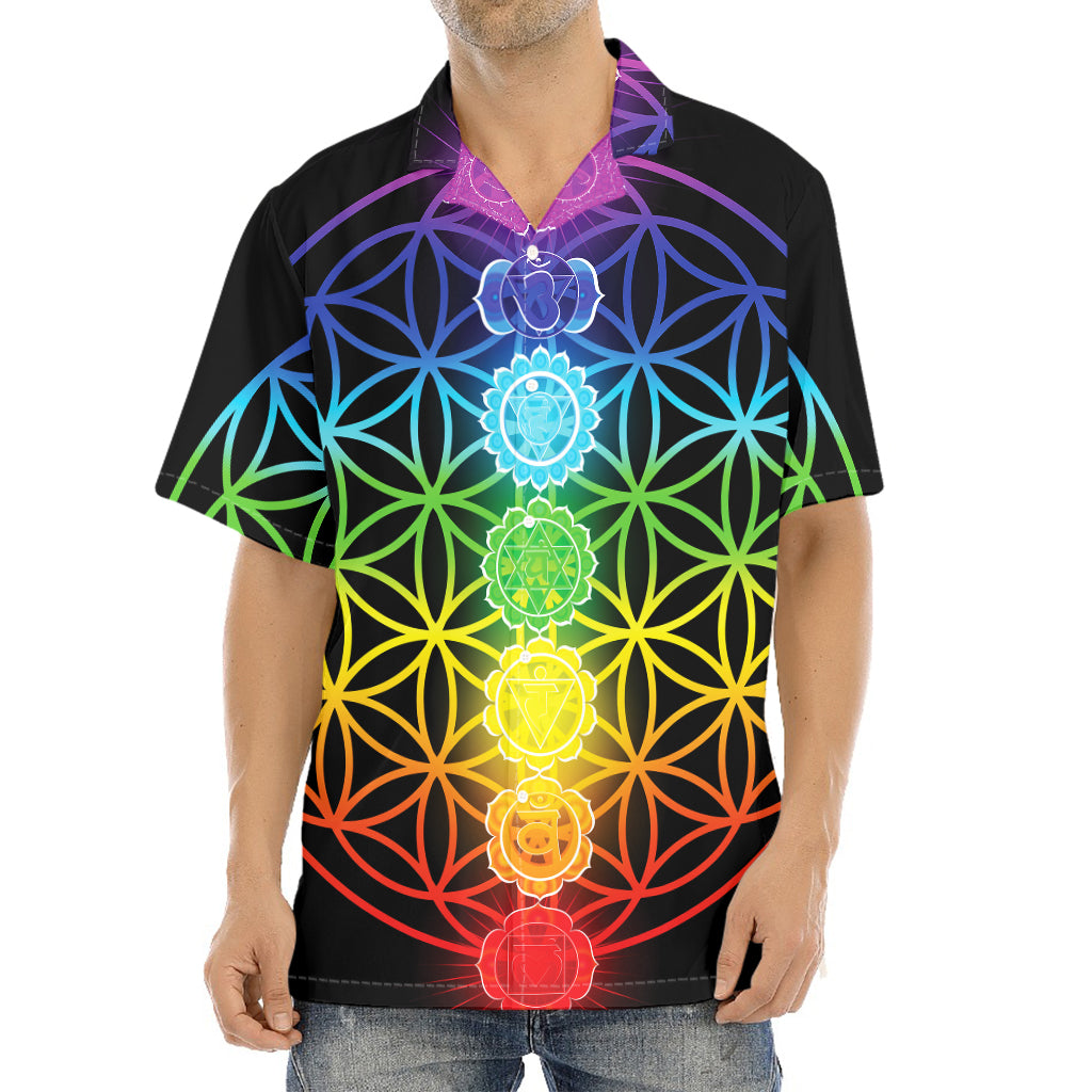 Seven Chakras Flower Of Life Print Aloha Shirt
