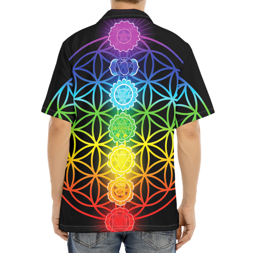 Seven Chakras Flower Of Life Print Aloha Shirt