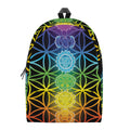 Seven Chakras Flower Of Life Print School Backpack