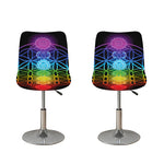 Seven Chakras Flower Of Life Print Bar Stool Covers