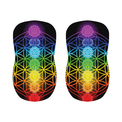 Seven Chakras Flower Of Life Print Bar Stool Covers