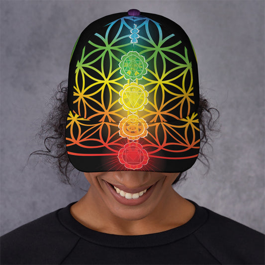 Seven Chakras Flower Of Life Print Baseball Cap