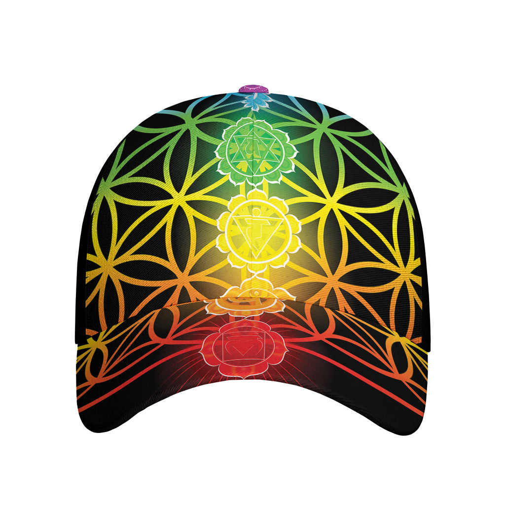 Seven Chakras Flower Of Life Print Baseball Cap