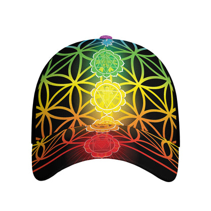 Seven Chakras Flower Of Life Print Baseball Cap