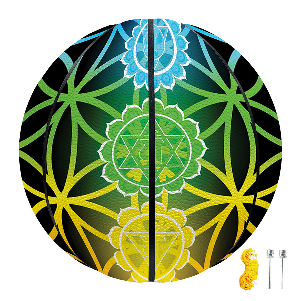 Seven Chakras Flower Of Life Print Basketball