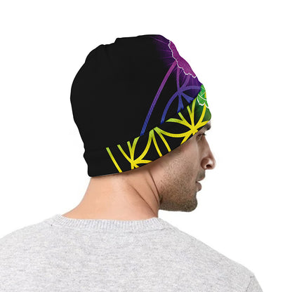 Seven Chakras Flower Of Life Print Beanie