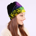Seven Chakras Flower Of Life Print Beanie