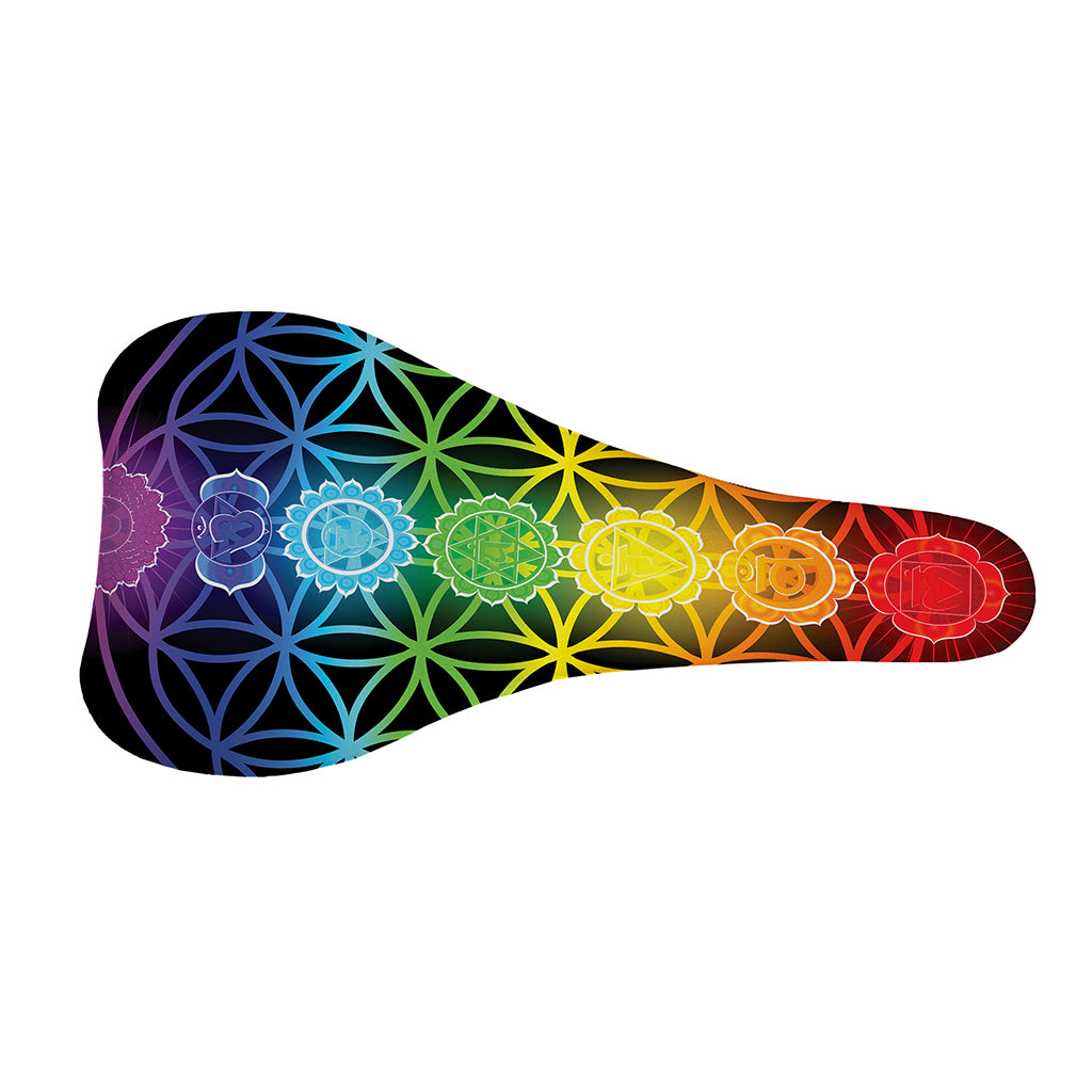 Seven Chakras Flower Of Life Print Bicycle Seat Cover