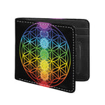Seven Chakras Flower Of Life Print Bifold Wallet