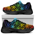 Seven Chakras Flower Of Life Print Black Chunky Shoes