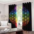 Seven Chakras Flower Of Life Print Dimout Grommet Curtains