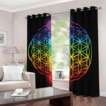 Seven Chakras Flower Of Life Print Blackout Grommet Curtains