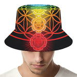 Seven Chakras Flower Of Life Print Bucket Hat
