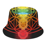 Seven Chakras Flower Of Life Print Bucket Hat