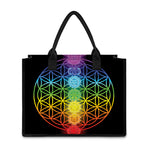 Seven Chakras Flower Of Life Print Canvas Tote Bag