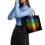 Seven Chakras Flower Of Life Print Canvas Tote Bag