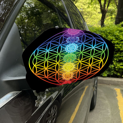 Seven Chakras Flower Of Life Print Car Side Mirror Covers