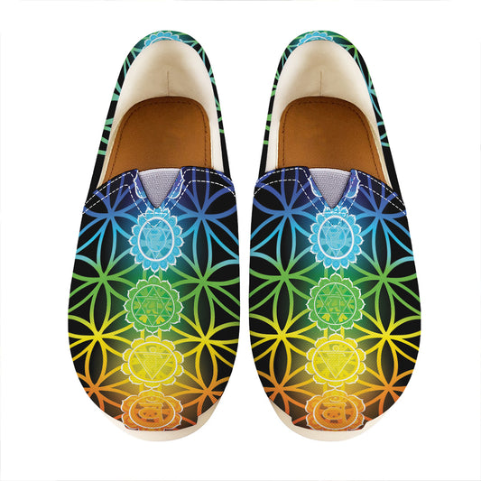 Seven Chakras Flower Of Life Print Casual Shoes