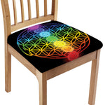 Seven Chakras Flower Of Life Print Chair Cushion Cover