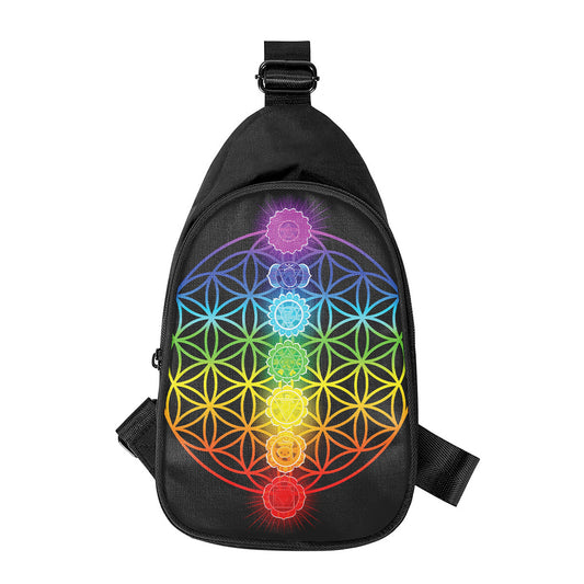 Seven Chakras Flower Of Life Print Chest Bag