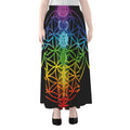 Seven Chakras Flower Of Life Print Chiffon Maxi Skirt