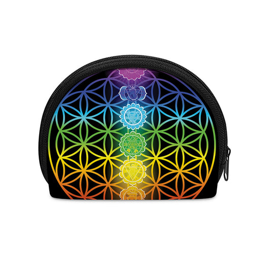 Seven Chakras Flower Of Life Print Coin Purse