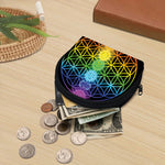 Seven Chakras Flower Of Life Print Coin Purse
