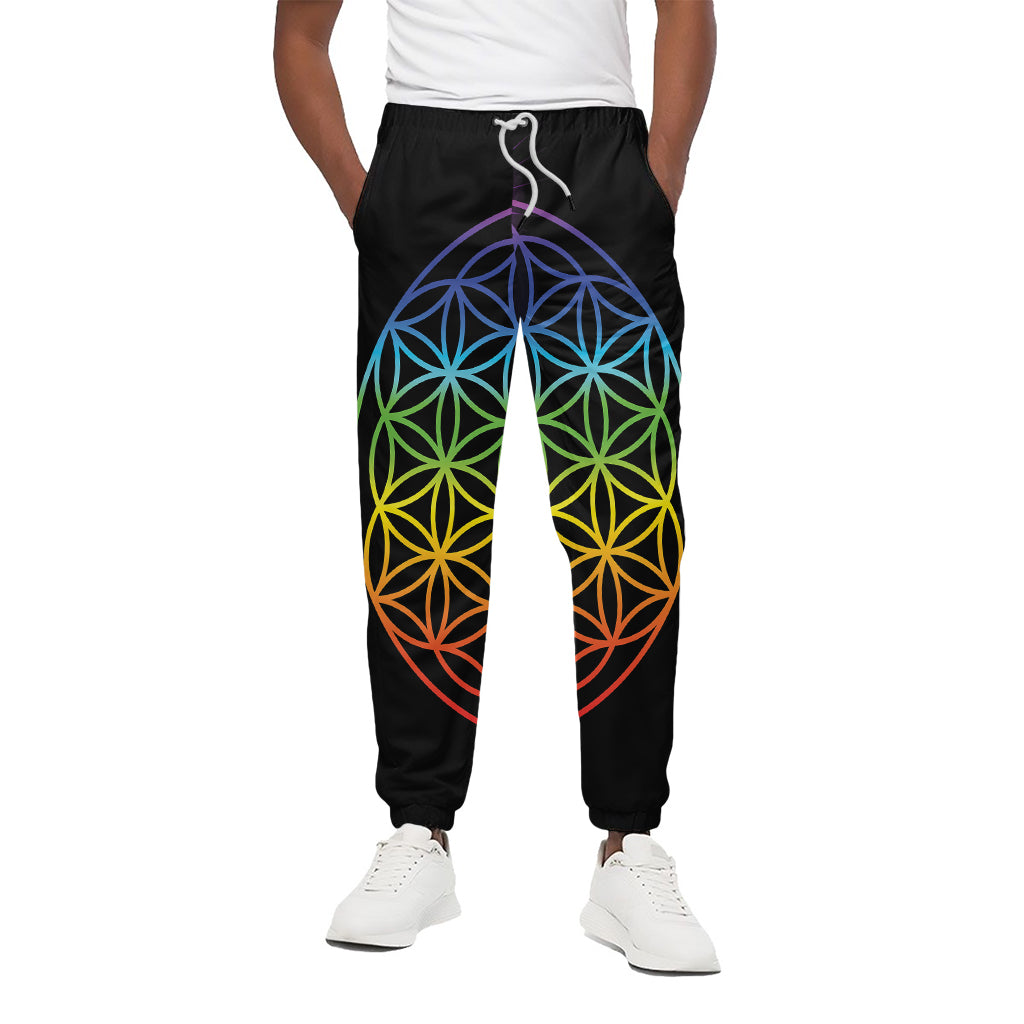 Seven Chakras Flower Of Life Print Cotton Pants