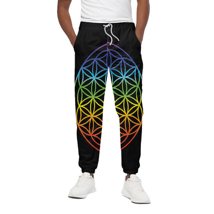 Seven Chakras Flower Of Life Print Cotton Pants