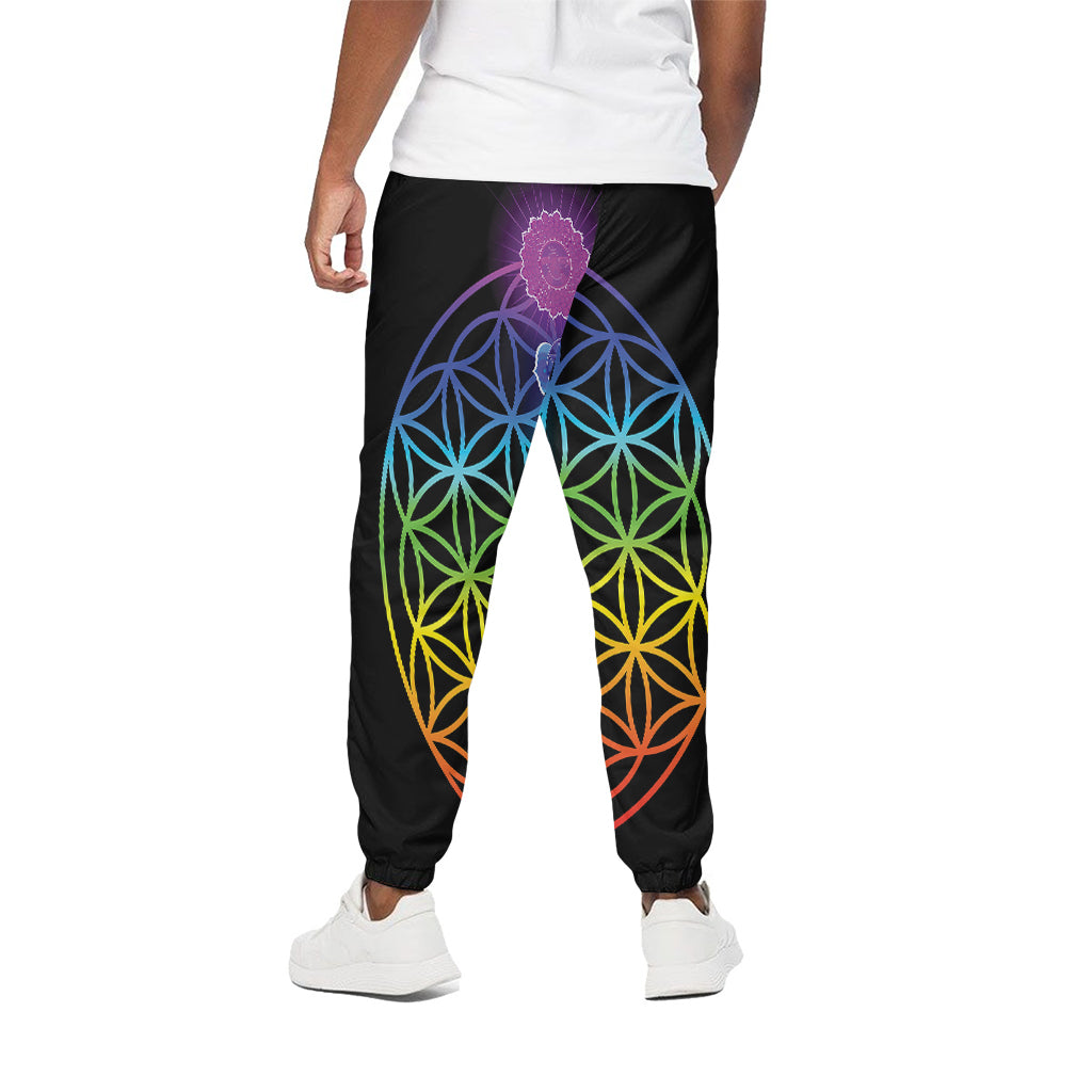 Seven Chakras Flower Of Life Print Cotton Pants