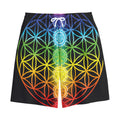 Seven Chakras Flower Of Life Print Cotton Shorts