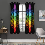 Seven Chakras Flower Of Life Print Curtain
