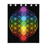 Seven Chakras Flower Of Life Print Curtain