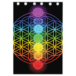 Seven Chakras Flower Of Life Print Curtain