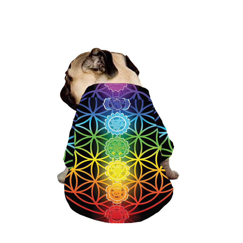 Seven Chakras Flower Of Life Print Dog Zip Up Jacket