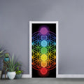 Seven Chakras Flower Of Life Print Door Sticker