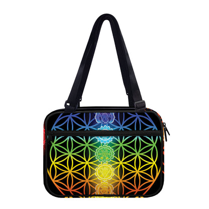 Seven Chakras Flower Of Life Print Double Strap Bible Bag