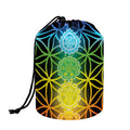 Seven Chakras Flower Of Life Print Drawstring Makeup Bag