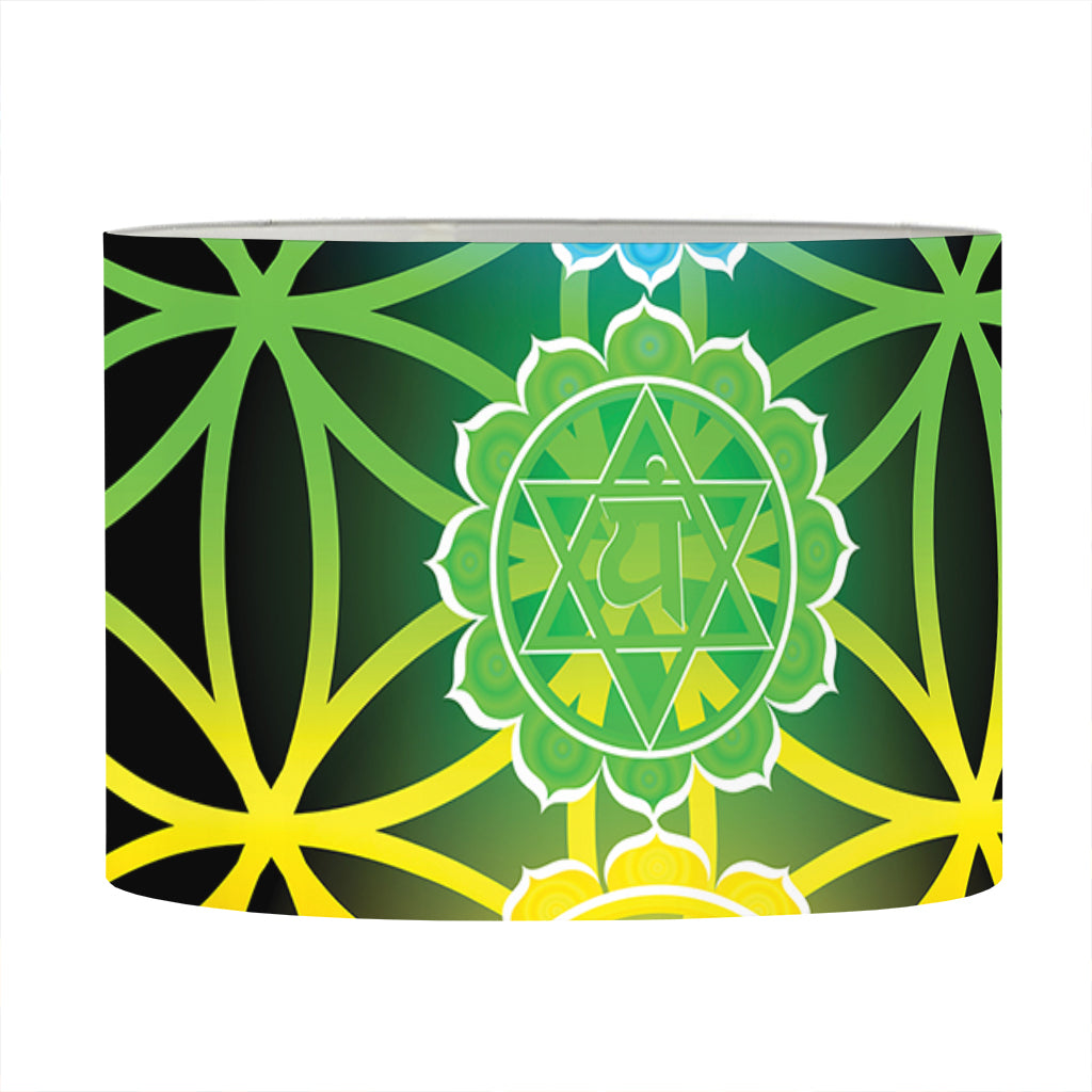 Seven Chakras Flower Of Life Print Drum Lamp Shade