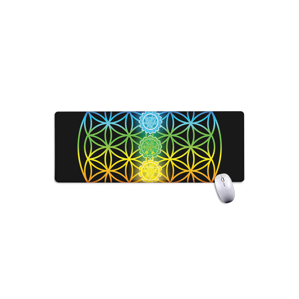 Seven Chakras Flower Of Life Print Extended Mouse Pad