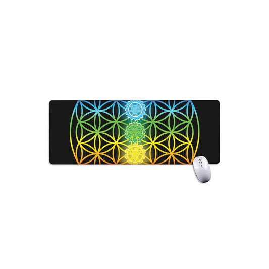 Seven Chakras Flower Of Life Print Extended Mouse Pad