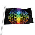 Seven Chakras Flower Of Life Print Flag