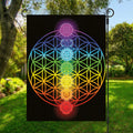 Seven Chakras Flower Of Life Print Garden Flag