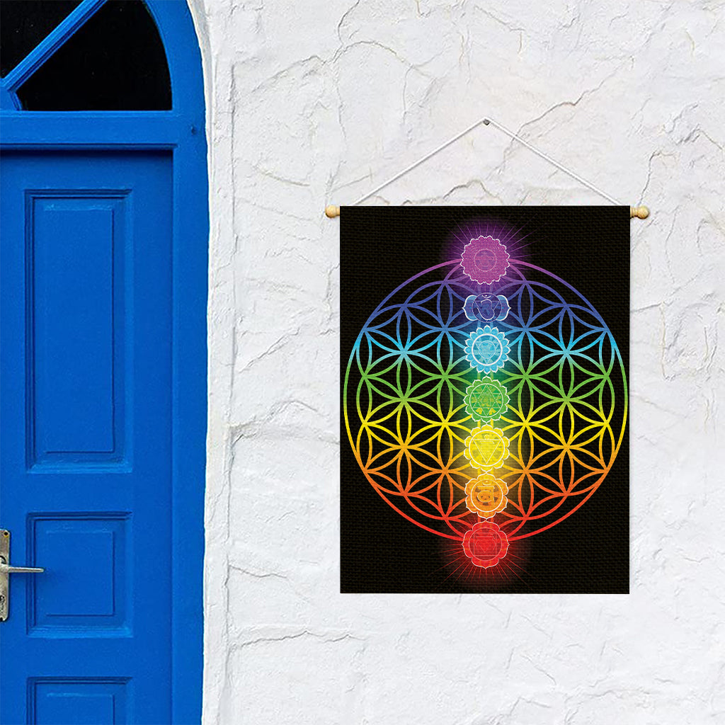 Seven Chakras Flower Of Life Print Garden Flag