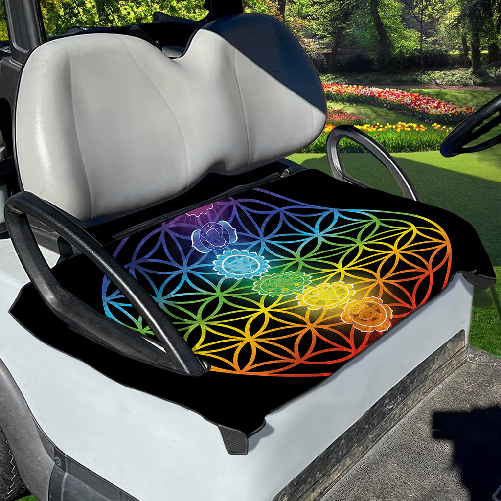 Seven Chakras Flower Of Life Print Golf Cart Seat Cover